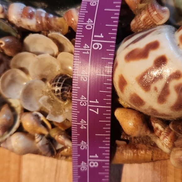 1970s handmade seashell oval mirror coastal beach - Picture 11 of 14